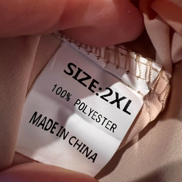 NWT Beige/Cream Cottagecore Prairiecore Long Sleeve Ruffle Western Blouse 2XL - Picture 6 of 7